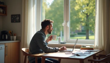 A man taking a break at home